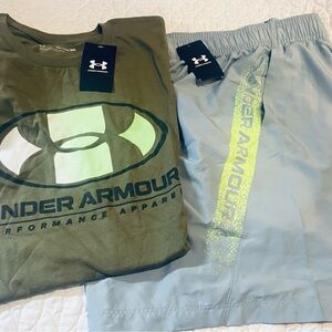 Old Navy Men's Green and Gray Athletic Shorts